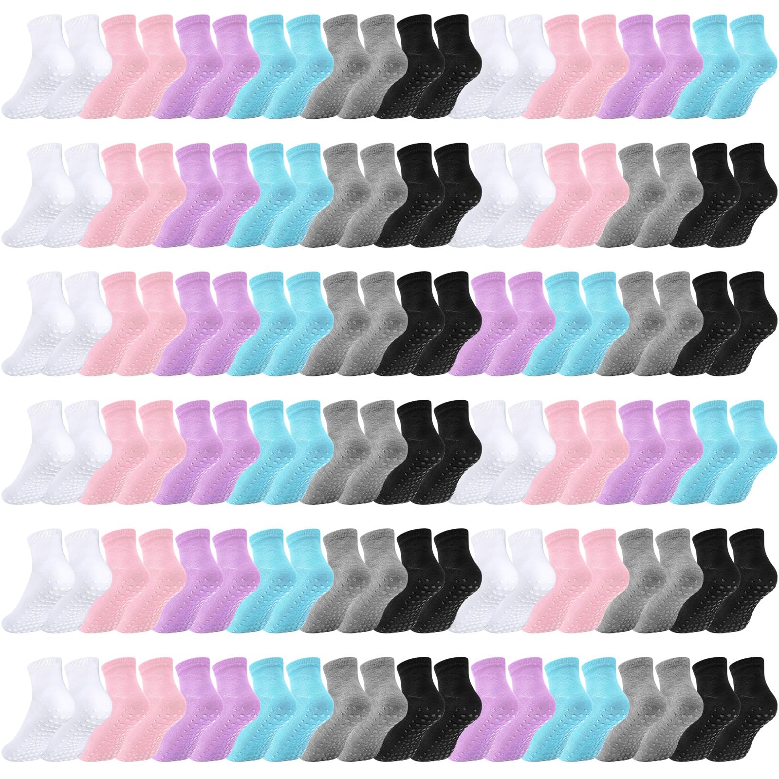 Liitrsh 60 or 150 Pairs Pilates Grip Socks Bulk Unisex Non Slip Yoga Grippy Socks Woman for Adults Yoga Pilates Hospital