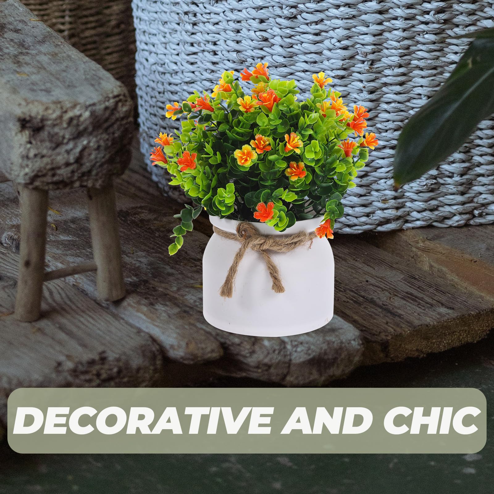 Piante Artificiali senza Bisogno di Acqua in Plastica 4 Pezzi Piante Finte da Interno per Decorazione Scrivania e Scaffale Perfette per Casa e Ufficio