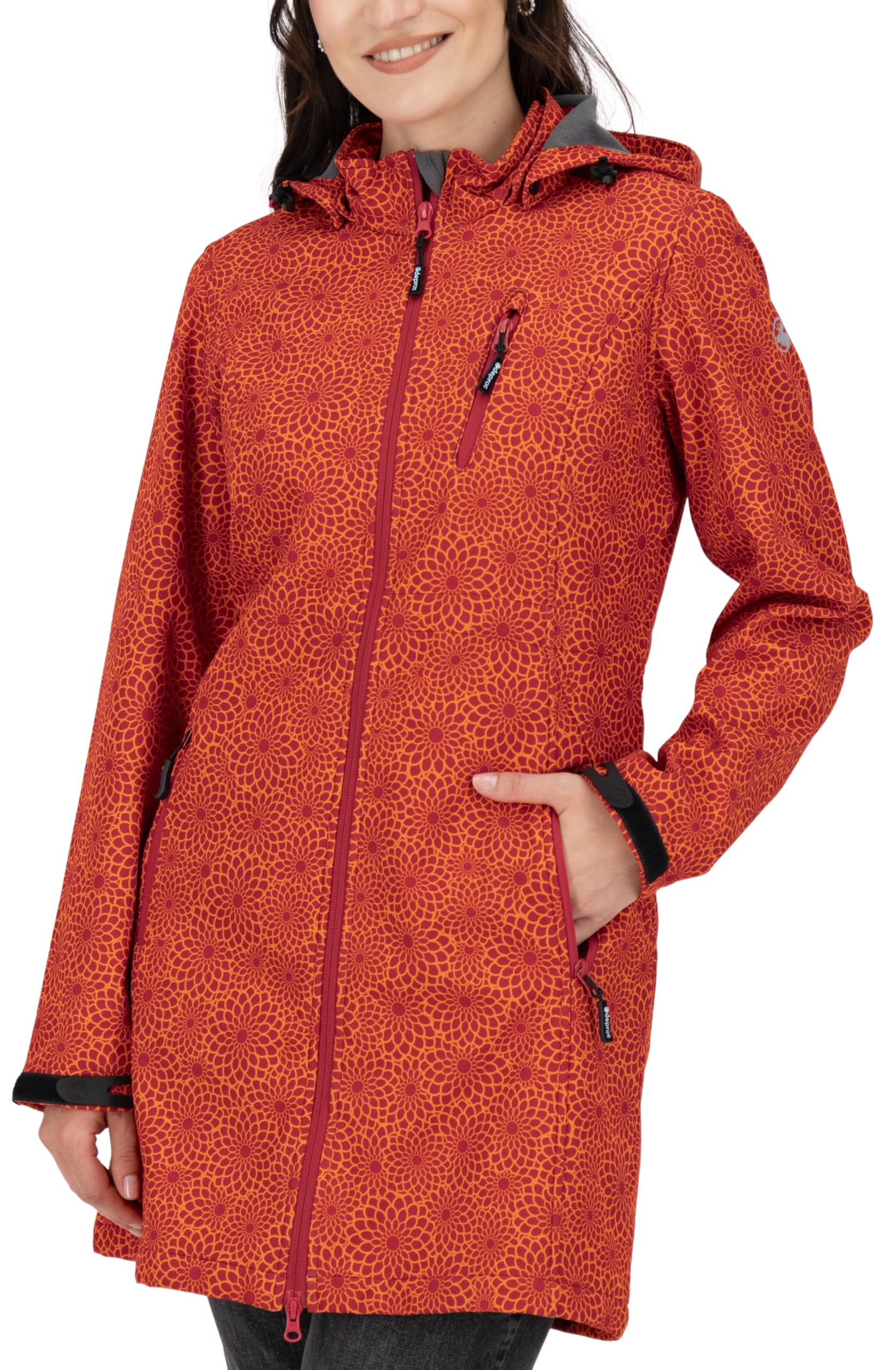 DEPROC-Active Damen Softshell Übergangsjacke Shelby Long, Wind- & Wasserabweisend, Outdoorjacke, Kurzmantel für Frühling & Herbst Softshellmantel