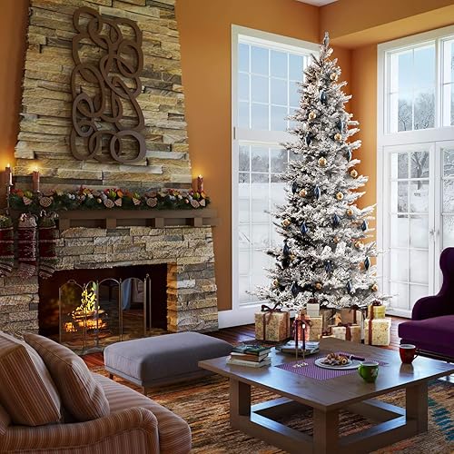 Miniatura 3 de Vickerman Kiana - Árbol de Navidad artificial preiluminado delgado de 10 x 58 pulgadas, blanco cálido, gran angular de bajo voltaje, luces LED de