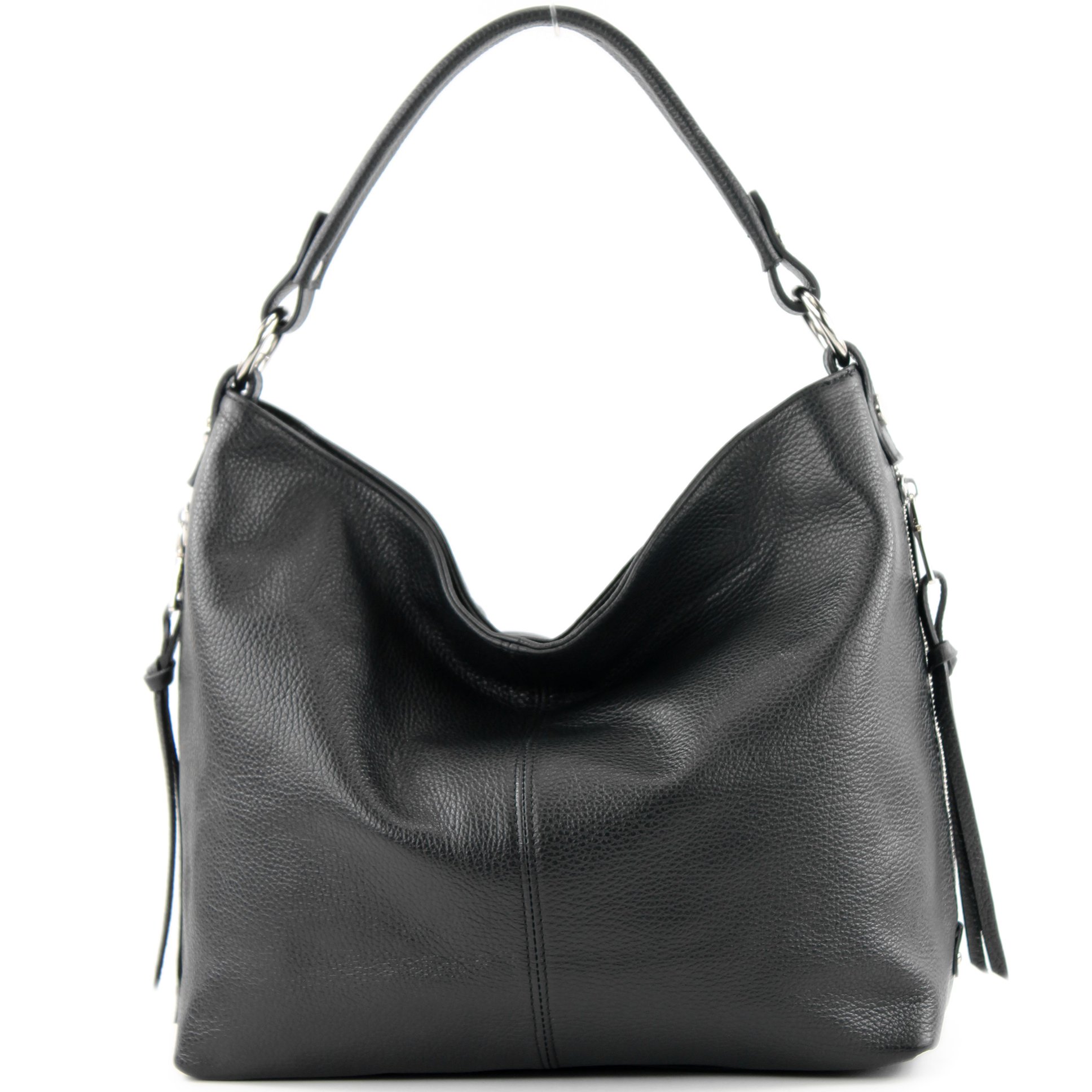 modamoda de T160 Damen Leder Schultertasche Groß, handmade in Italy