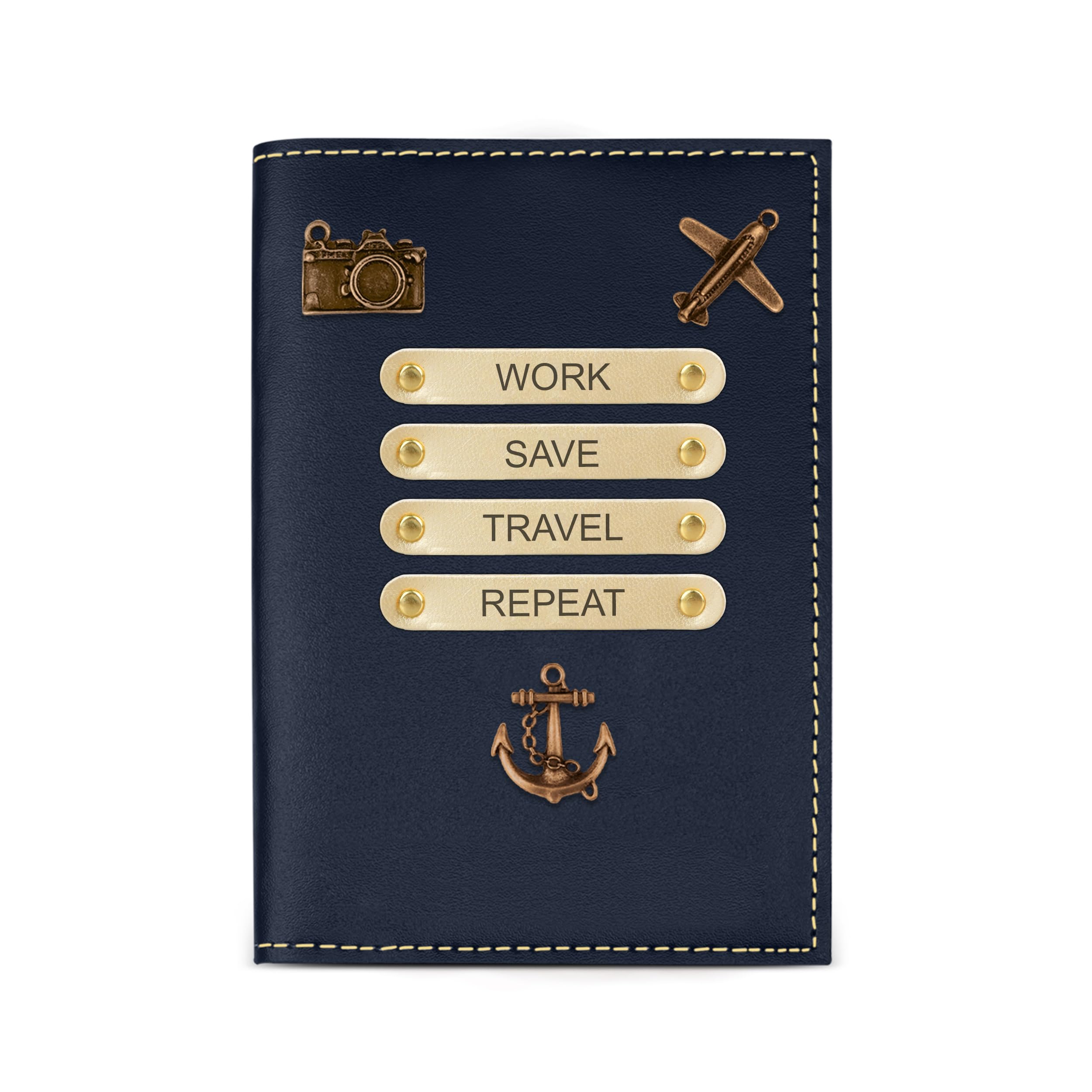 The Wallet Store Leather Passport Cover - Blue