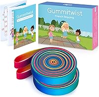 Cikyner 2-Pack Chinese Jump Rope 4m Long 1.5cm Wide Elastic Rainbow French Skipping Ropes for Kids Indoor Outdoor Fun with Instructions & Pouch