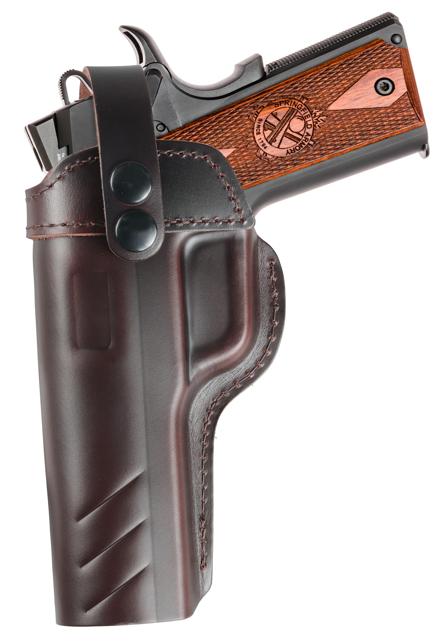 OWB 1911 Holster - Top Grain Leather for Most 1911 Style | Compatible with Colt, Kimber, Springfield, Tisas & More | Fits 4" & 5" Barrels