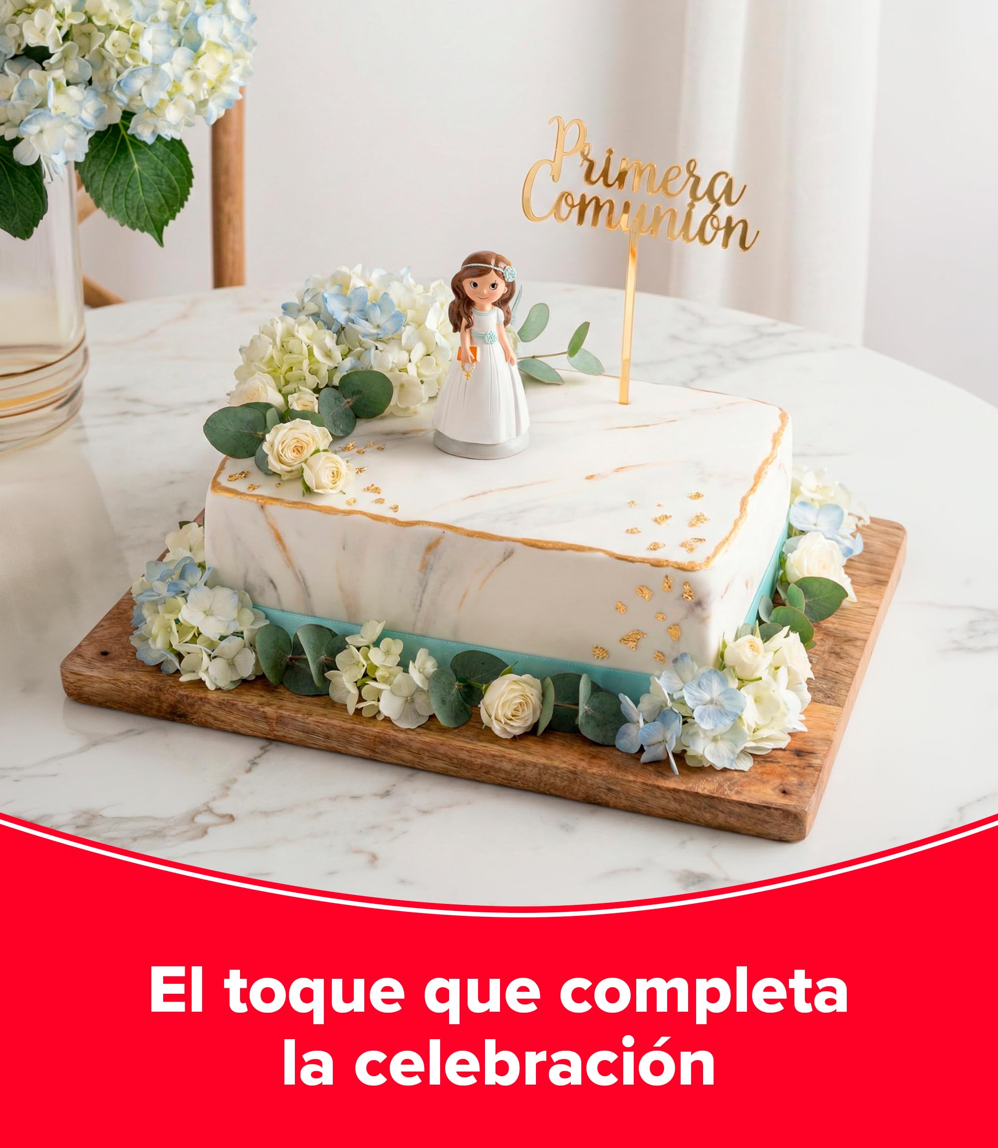 dekora - Figura Decorativa para Primera Comunión - Niña con Catecismo - Elaborada en Resina - Adorno para Tartas - 13 Centímetros de Alto - Diseño Original y Detallado - Apto para Contacto Alimentario - 5