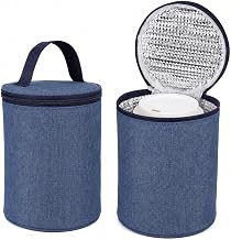 HEMOTON Pack of 2 Round Thermal Bags Small for Soup Cups, Insulated Food Carrier Cool Bag Thermal Bag with Handle for Coffee Cups and Baby Bottles, 12 x 16 cm
