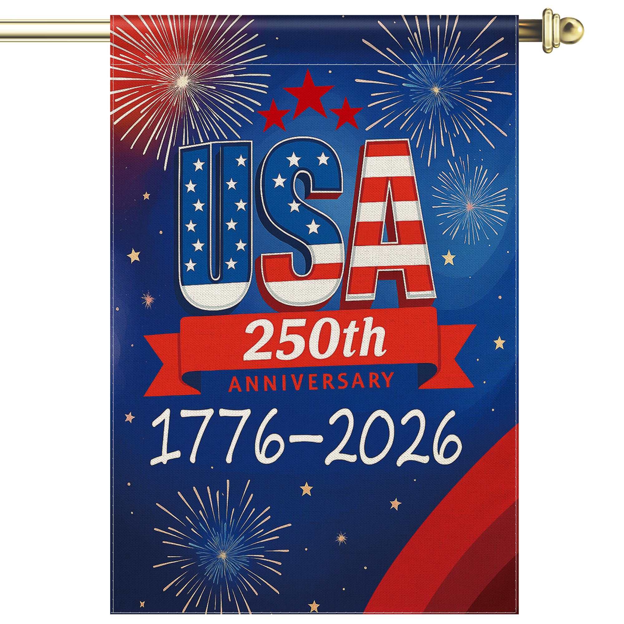 250th Garden Flag (Blue, 28x40 Inch)