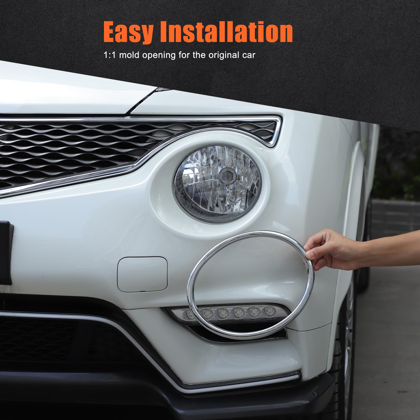2 mini anelli decorativi per fari compatibili con Nissan Juke/Infiniti ESQ a partire dall'anno modello 14+ anello decorativo per fari