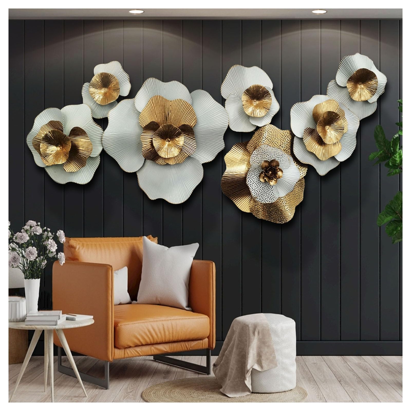Decorazione da parete 3D, scultura in metallo, fatta a mano, ornamento da appendere alla parete, stile antico, per soggiorno, camera da letto, ufficio
