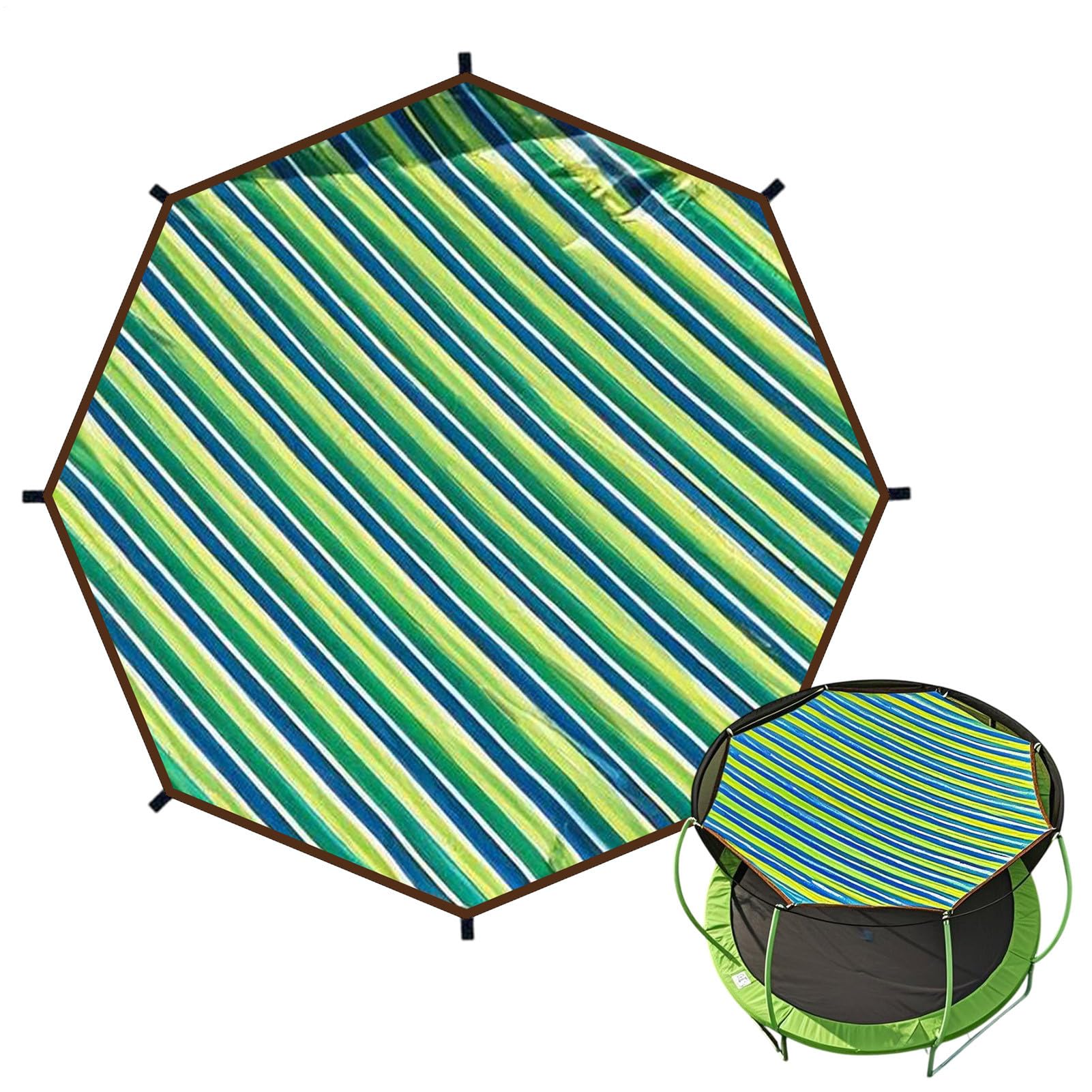Trampoline Top Shade Cover, Waterproof UV Trampoline Sun Protection Cover 6ft, 8ft, 10ft, 12ft, 14ft, 15ft For Outdoor Backyard Garden Use — image 1