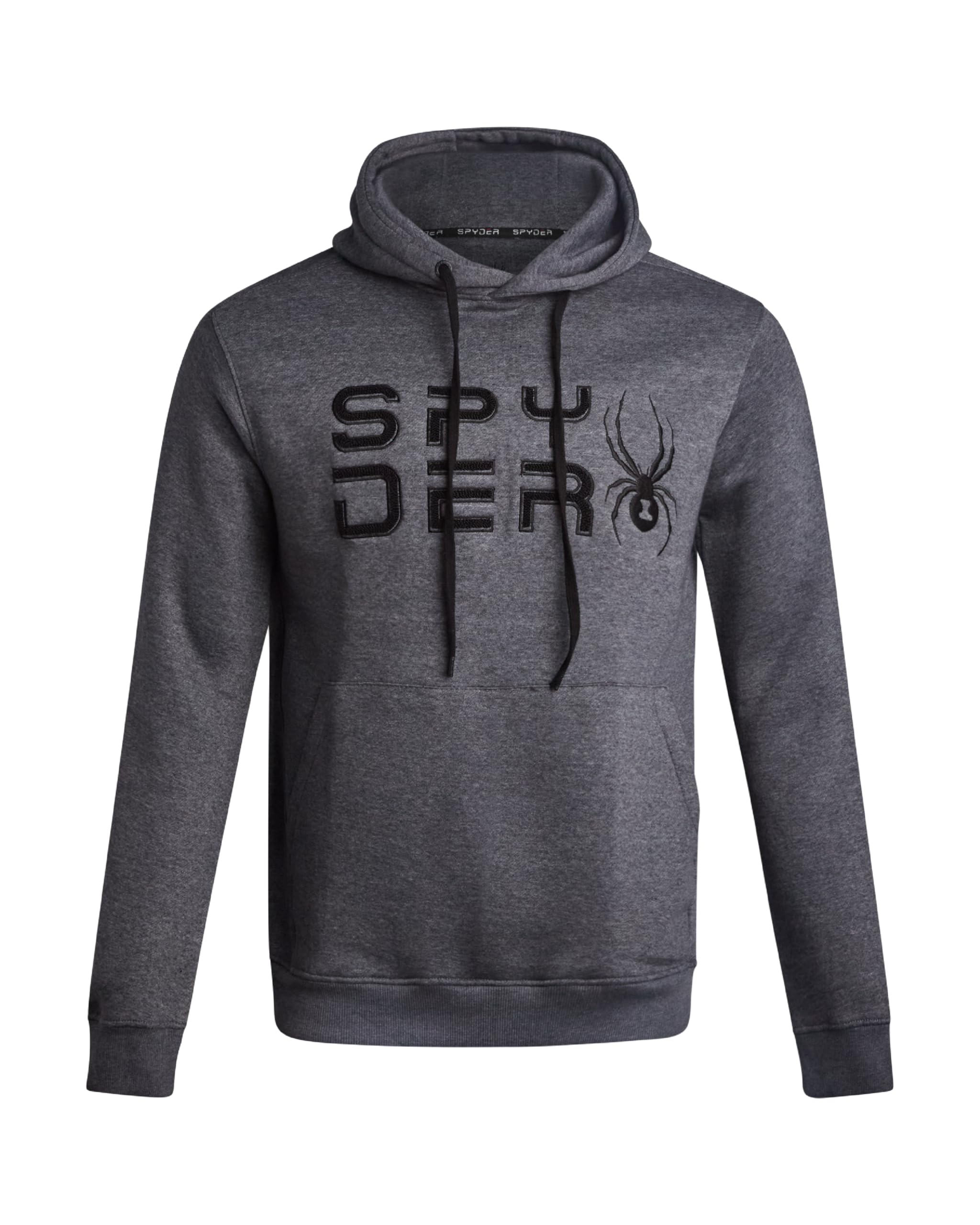 Spyder Men's Steel Grey Hoodie - Athletic Performance Soft Fleece Pullover Sweatshirts For - Heavyweight Workout Hooded Sweatshirt, S