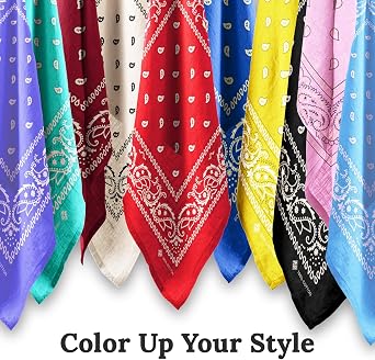 ZENO 100% Cotton & Natural Fibers Bandana Scarf Unisex for Men & Women - Soft, Durable, Machine Washable