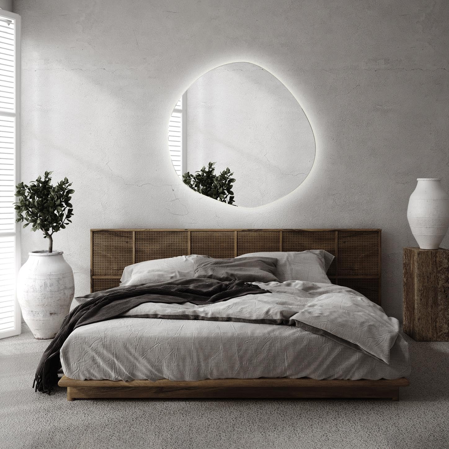 Tulup Espejo para El Hogar Decoración De Habitaciones Warm Light 90 cm Espejo Cloud Fleck Prime Irregular Mirror Led Interior