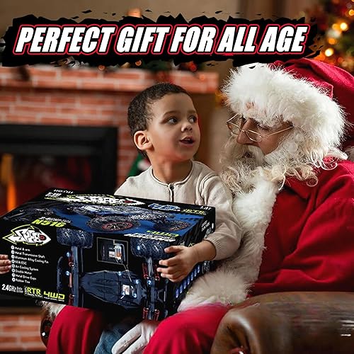 Miniatura 10 de 110 RTR Fast RC Cars, 30 mph Hobby Electric Off-Road Monster Truck, auto RC de alta velocidad impermeable 4WD auto azul con control remoto con dos