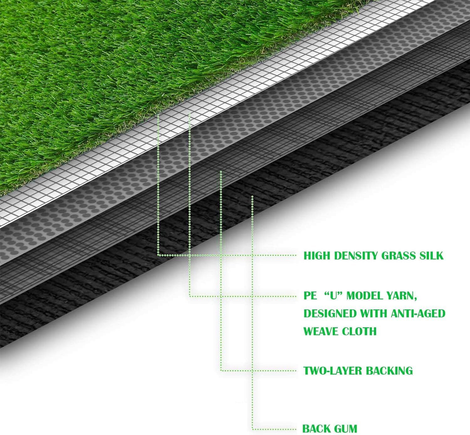 236.4*39.4 Super Long Artificial Grass, Decorative Turf Lawn, Turf Carpet, Pet Mat, Grass Rug, Patio Decoration Grass Pad, Green Turf, Pet/Door Mat, Grass Rug, Césped artificial realista, 3.3*19.7Ft
