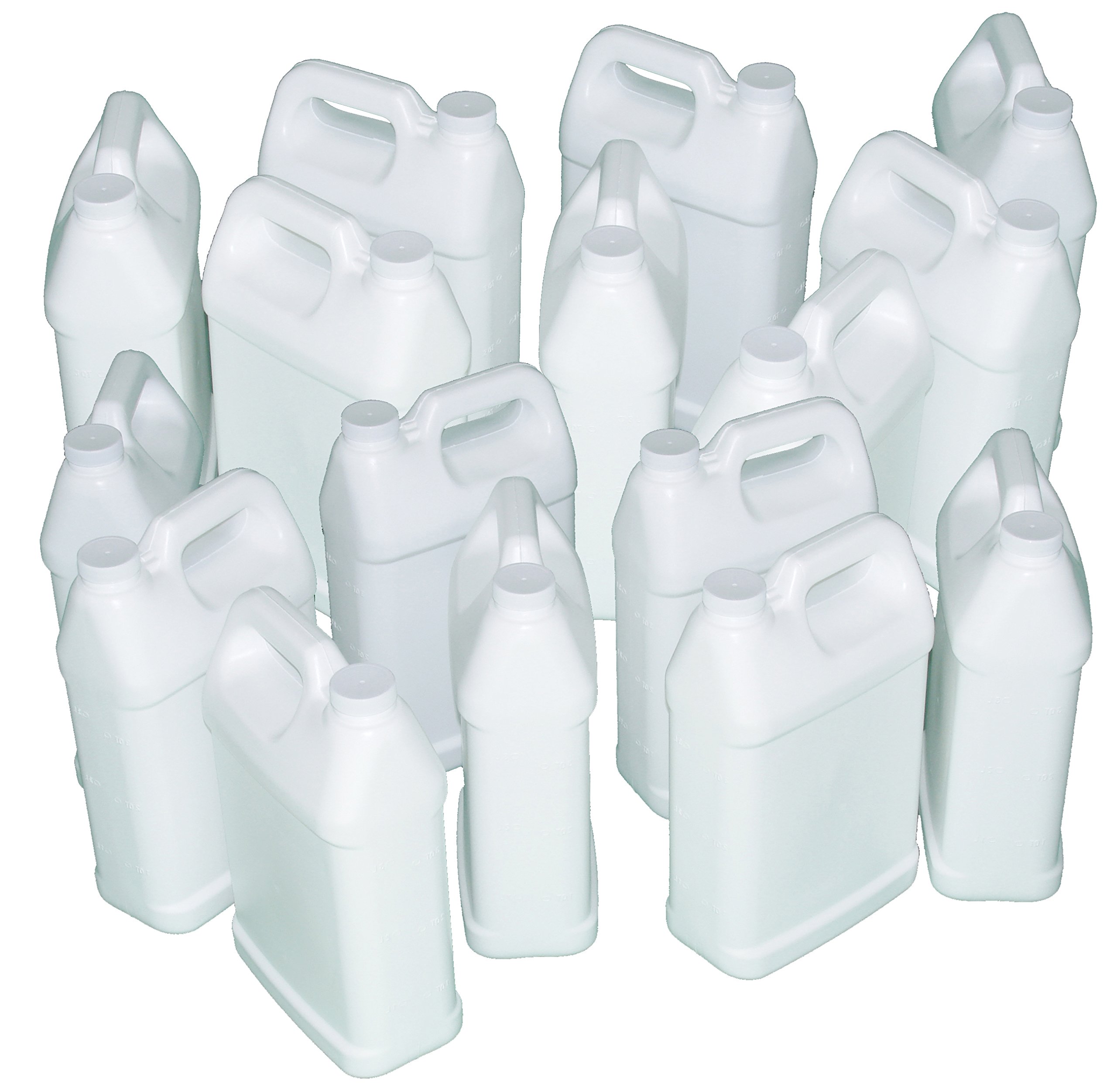 1 Gallon White Plastic F-Style Jug, Slim, Pack of 16