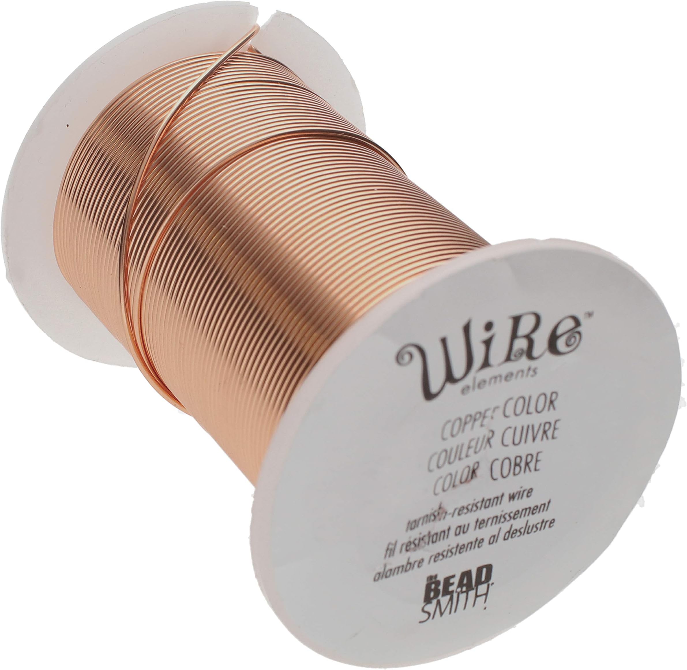 The Beadsmith Wire Elements 20-Gauge Lacquered Tarnish-Resistant Copper Wire for Jewelry Making, 15 Yard, 13.72 Meter Spool (Copper Color)