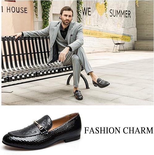 Miniatura 6 de JITAI Zapatos Penny de cuero con puntera de mocasín para hombre