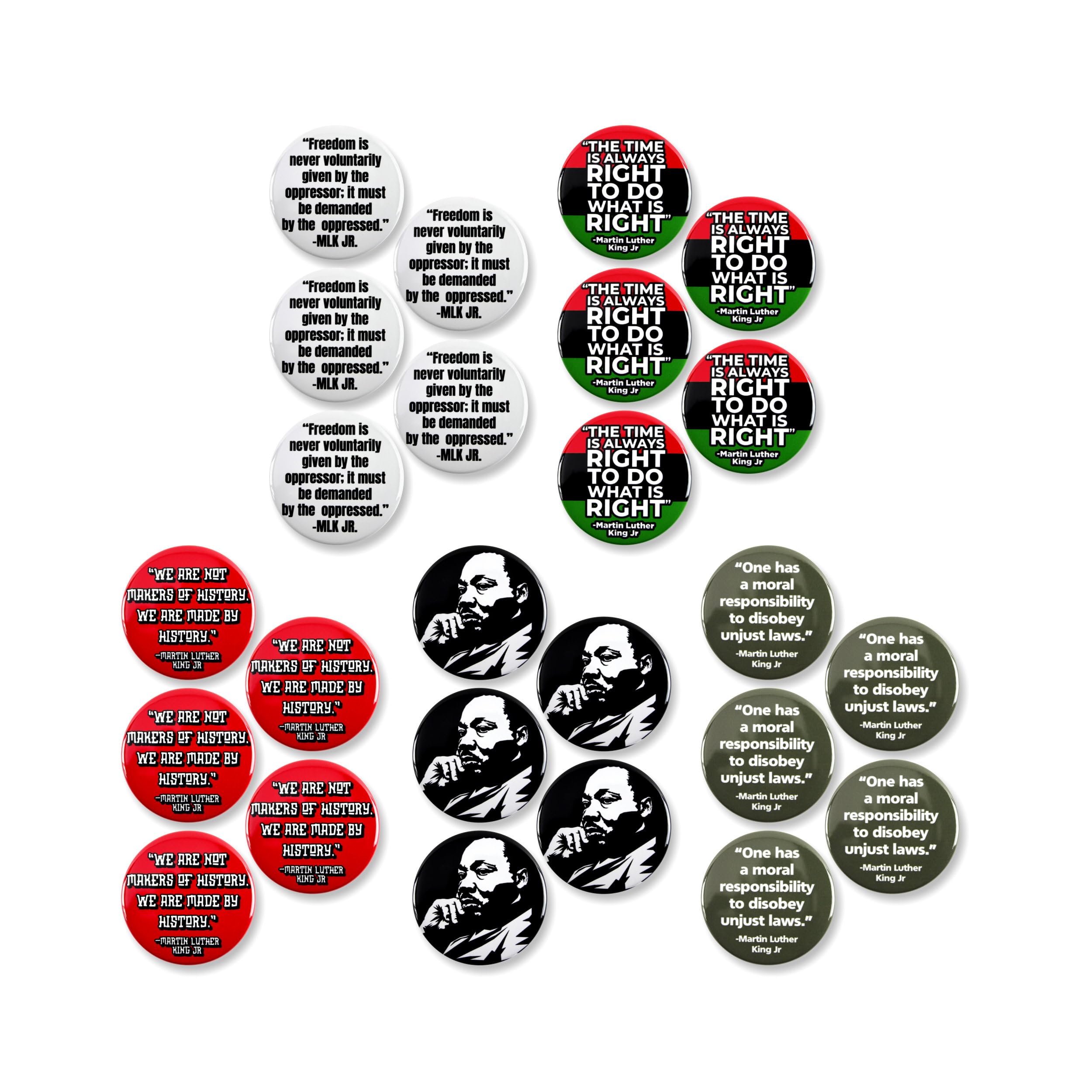 Dr. Martin Luther King Jr. Day Pinback Buttons - MLK Tribute Badges for Schools, Events & Community Gatherings - Celebrating His Legacy - Ideal for Memorials & Tributes - 2.25 Inch (25-Pack)
