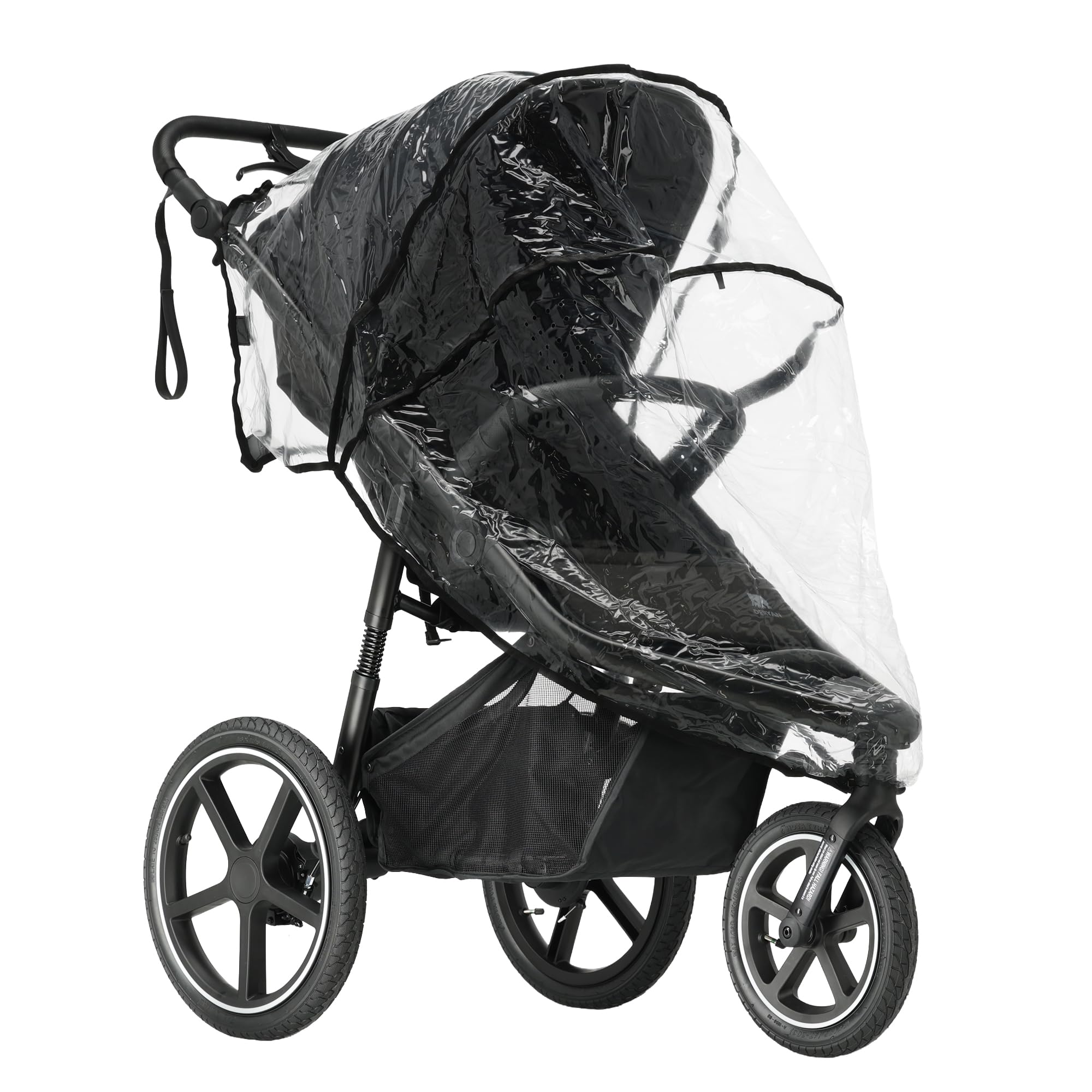 Deryan Bolt Pram Buggy Rain Cover - Windproof & Waterproof Winter Stroller Accessory - Clear Baby Travel Weather Shield for Sun, Dust, and Snow Protection, Raincover - Compact and Easy Storage