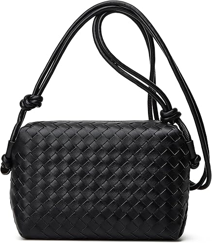 Woven Crossbody Bags for Women Vegan Leather Handbag - Handwoven Small Purse - Trendy Shoulder Bag