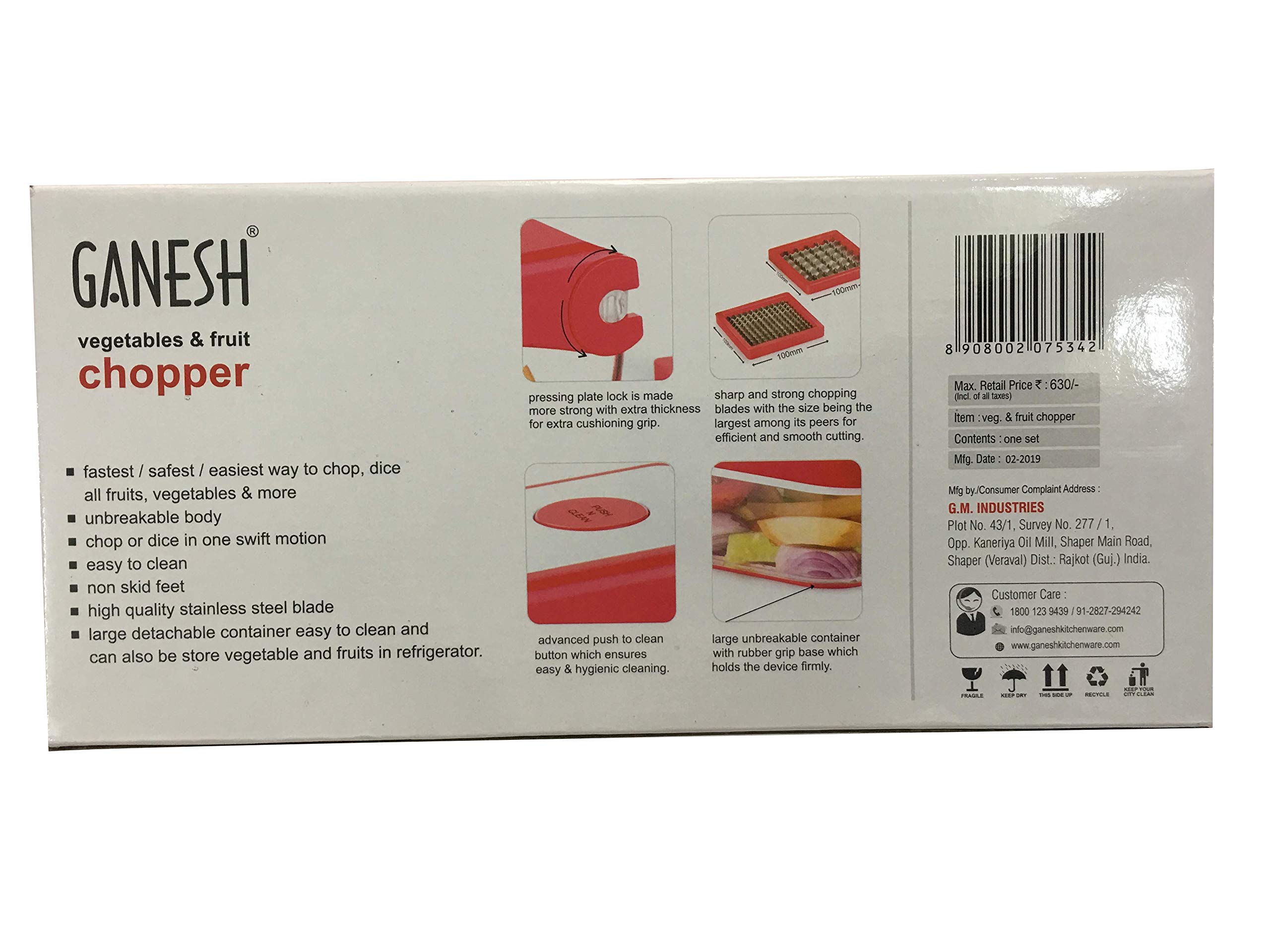 Ganesh Plastic Vegetable and Fruit Chopper, Red - Image 6 thumbnail