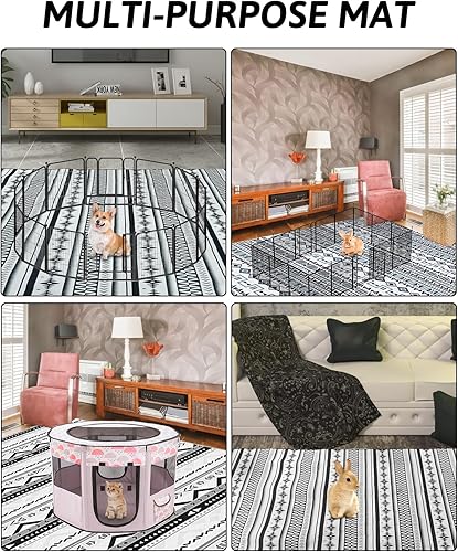 Vista 31 de BNOSDM Alfombra grande lavable de 79 x 55 pulgadas para conejos, almohadilla antideslizante grande para conejos, cojín reutilizable de conejo