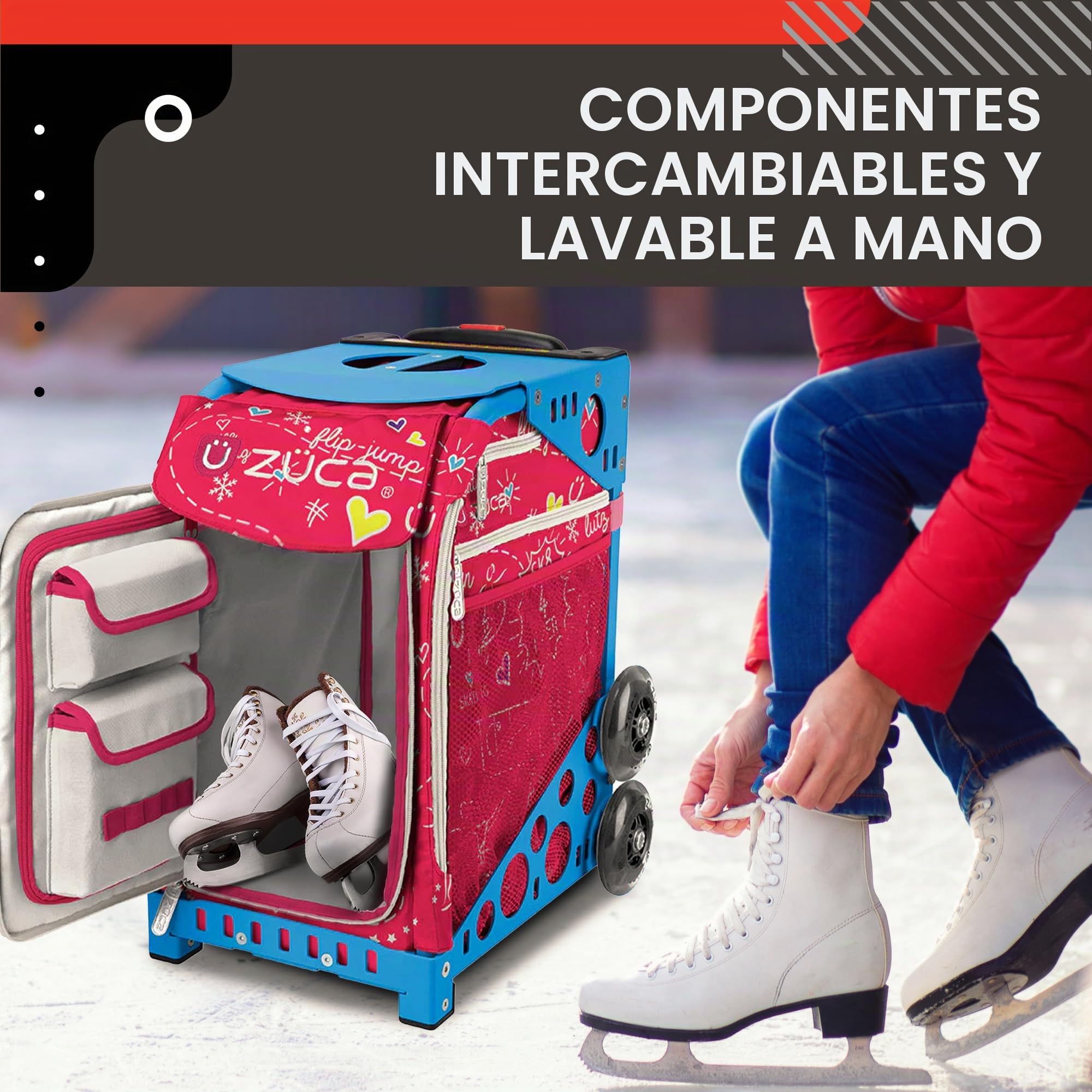 ZUCA Bolsa Deportiva de poliéster 600D Resistente al Agua, Lavable a Mano, con Inserto Deportivo Ice Dreamz