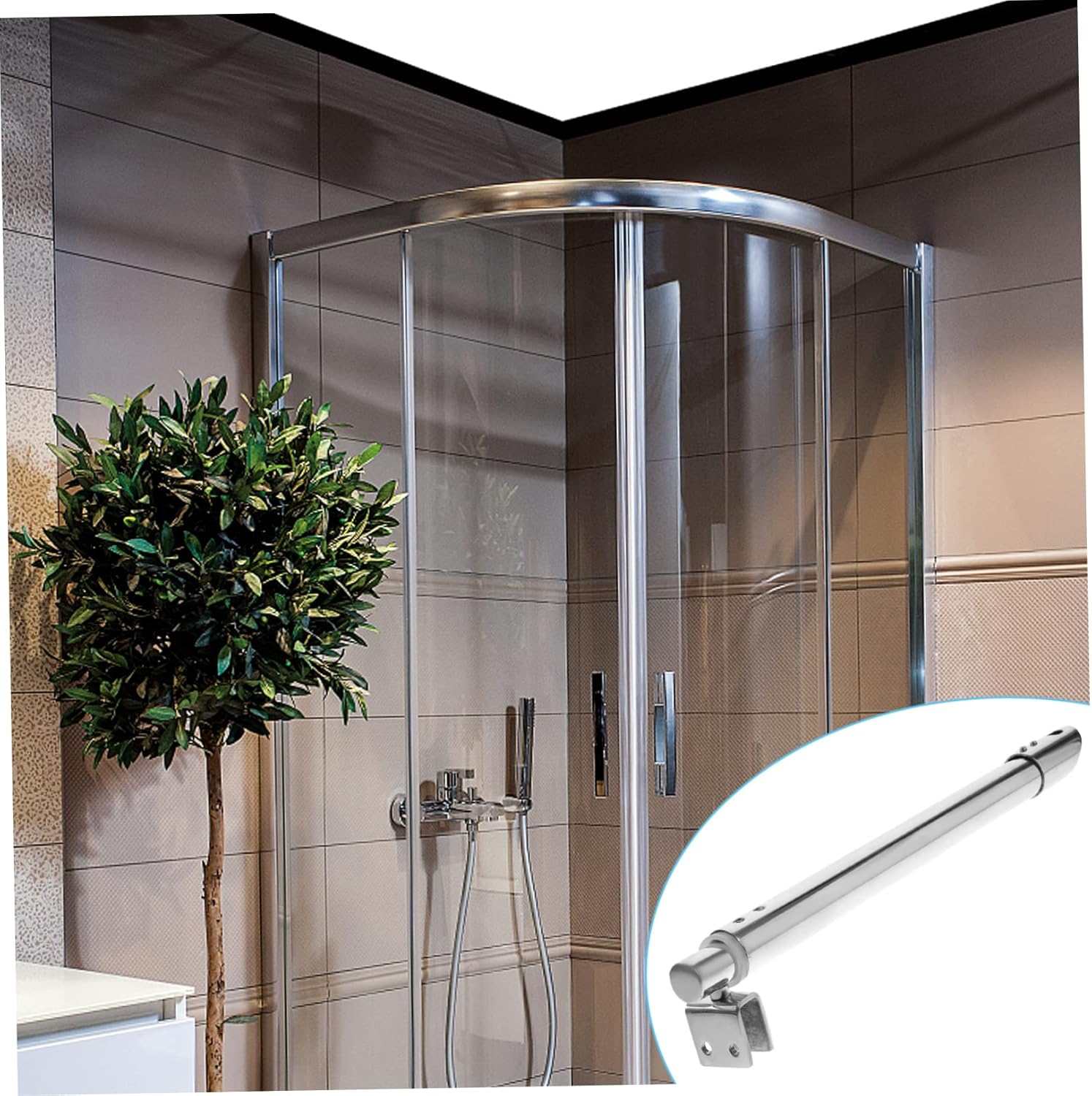 Vaguelly Shower Glass Brackets Frameless Shower Door Hardware Parts Wall to Glass Support Bar Fixed