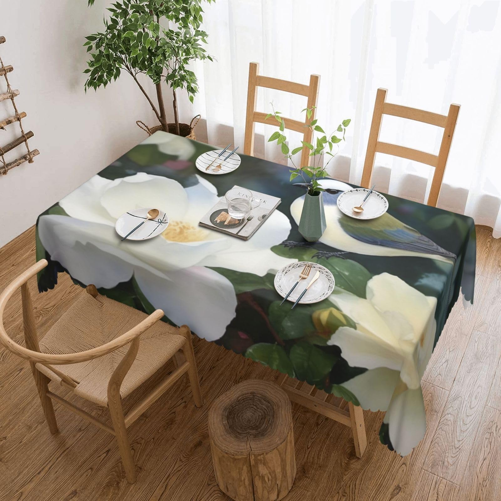 Nappe décorative pour intérieur et extérieur motif oiseaux et fleurs pour sublimer vos déjeuners