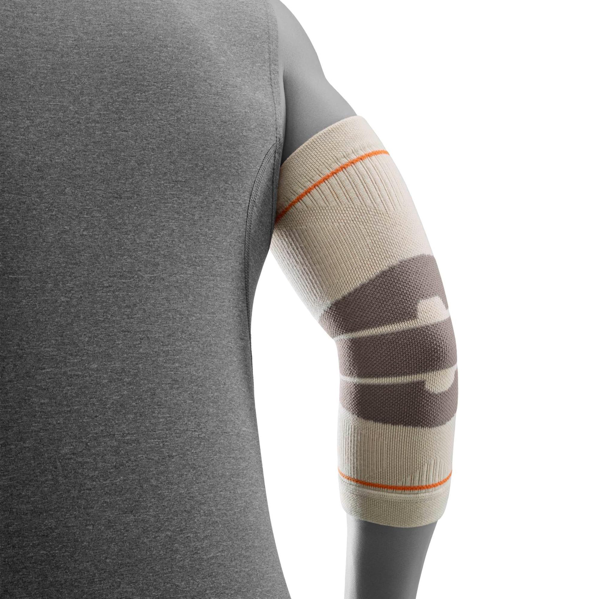 BAUERFEIND Opaska na łokieć "Outdoor Compression Elbow Support", 1 bandaż na łokcie z wełny merynosów, do noszenia na prawo i w lewo, do uprawiania sportu lub wędrówek