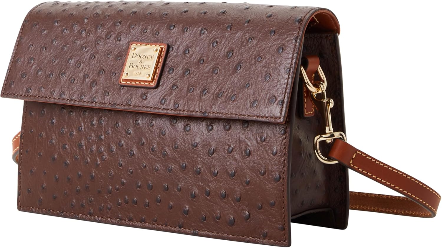 Dooney & Bourke Handbag, Ostrich East West Flap Shoulder Bag