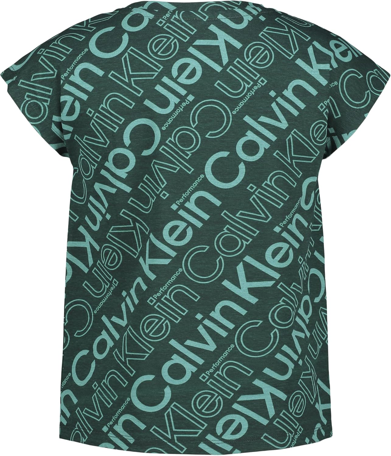 Calvin Klein Girls' Short Sleeve Active Legacy Logo T-Shirt 7 Botanical Garden