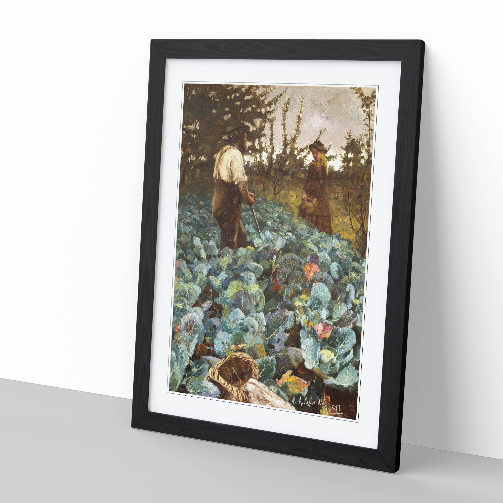 Arthur Melville A Cabbage Garden Classic Painting Framed Wall Art Print - Image 2