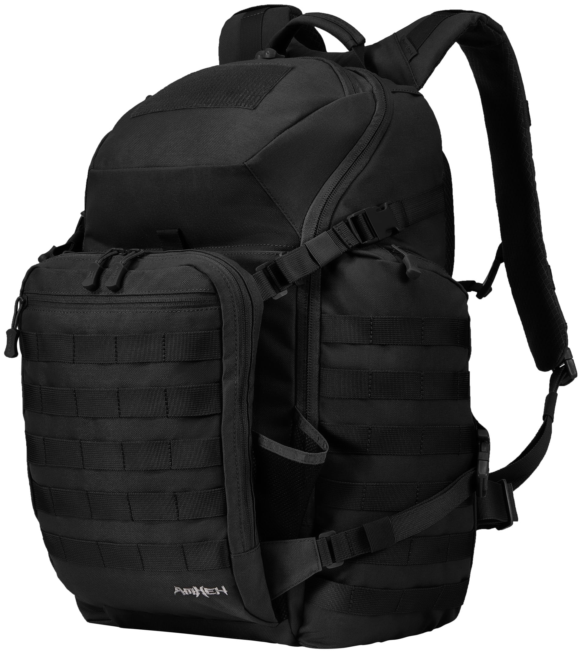 AMHEH Large Tactical Backpack Military Army Daypack 3 Day Assault Pack Molle Rucksack Heavy Survival Bugout Emergency Bag 52L (Black)
