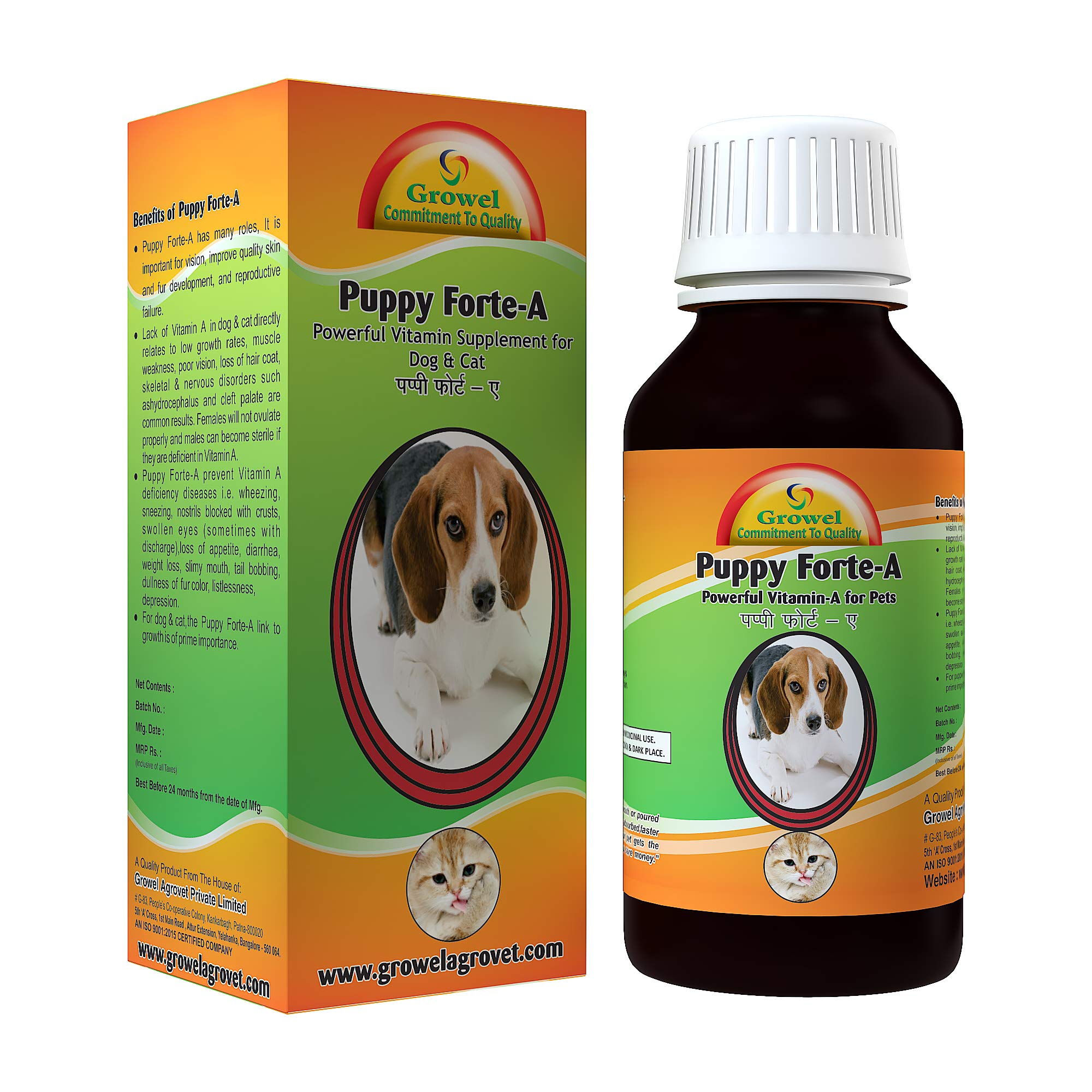 Growel Puppy Forte-A - Essential Vitamin Supplement for Dog and Cat- 100 ml. (B01M5B301F) Amazon Price History, Amazon Price Tracker
