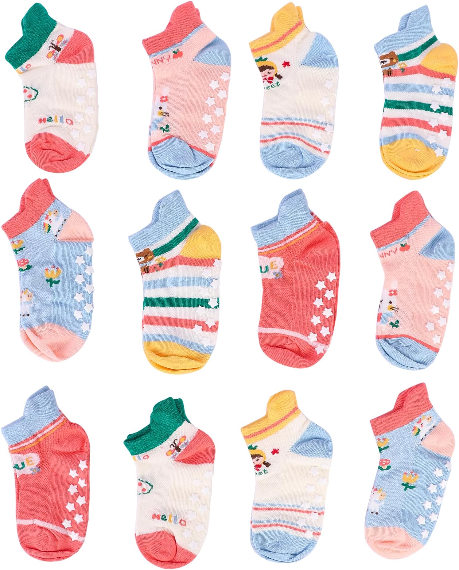 Girls Clubs Cotton Anti Slip Grip Socks for Kids Boys & Girls (Assorted Random Designs)