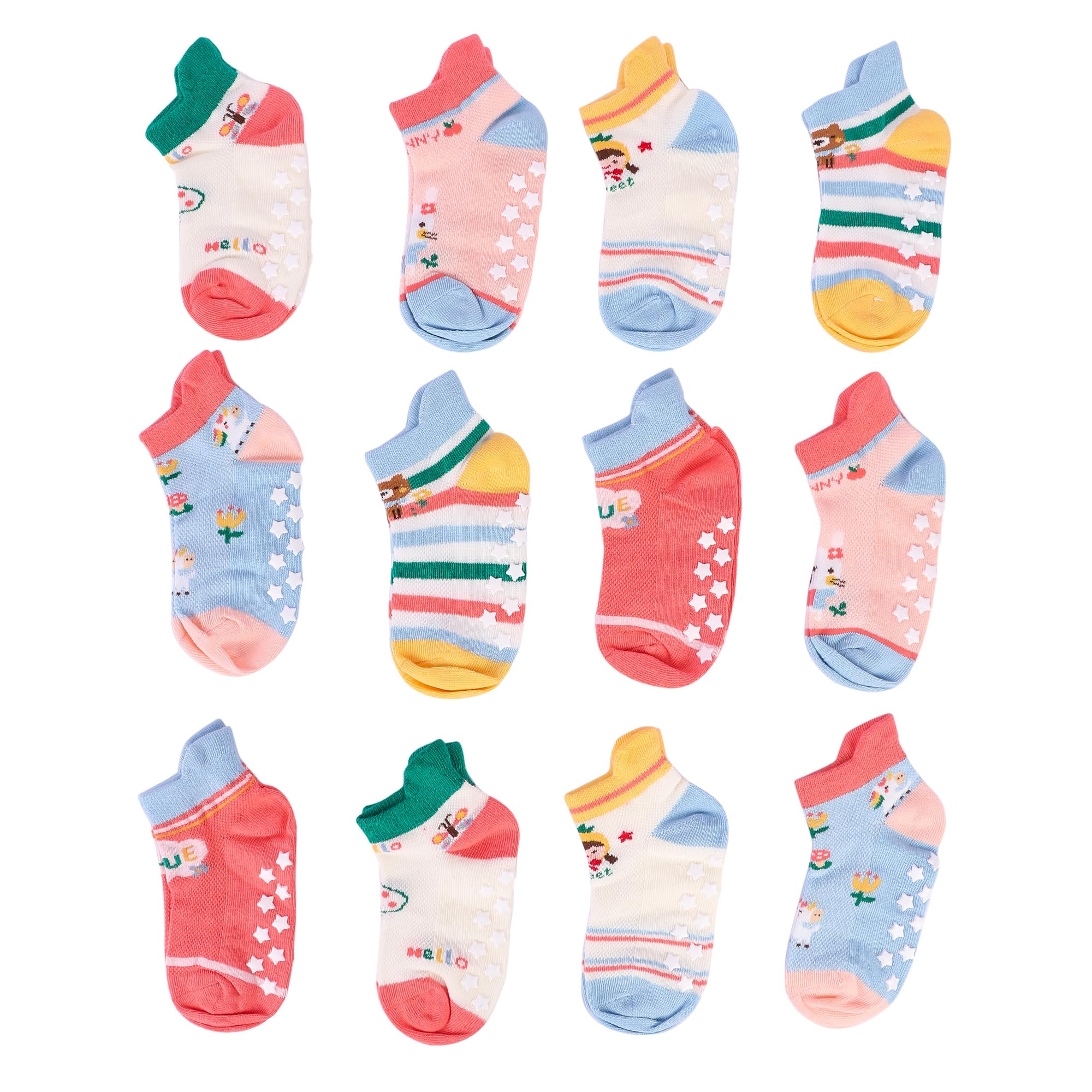 Girls Clubs Cotton Anti Slip Grip Socks for Kids Boys & Girls (Assorted Random Designs)