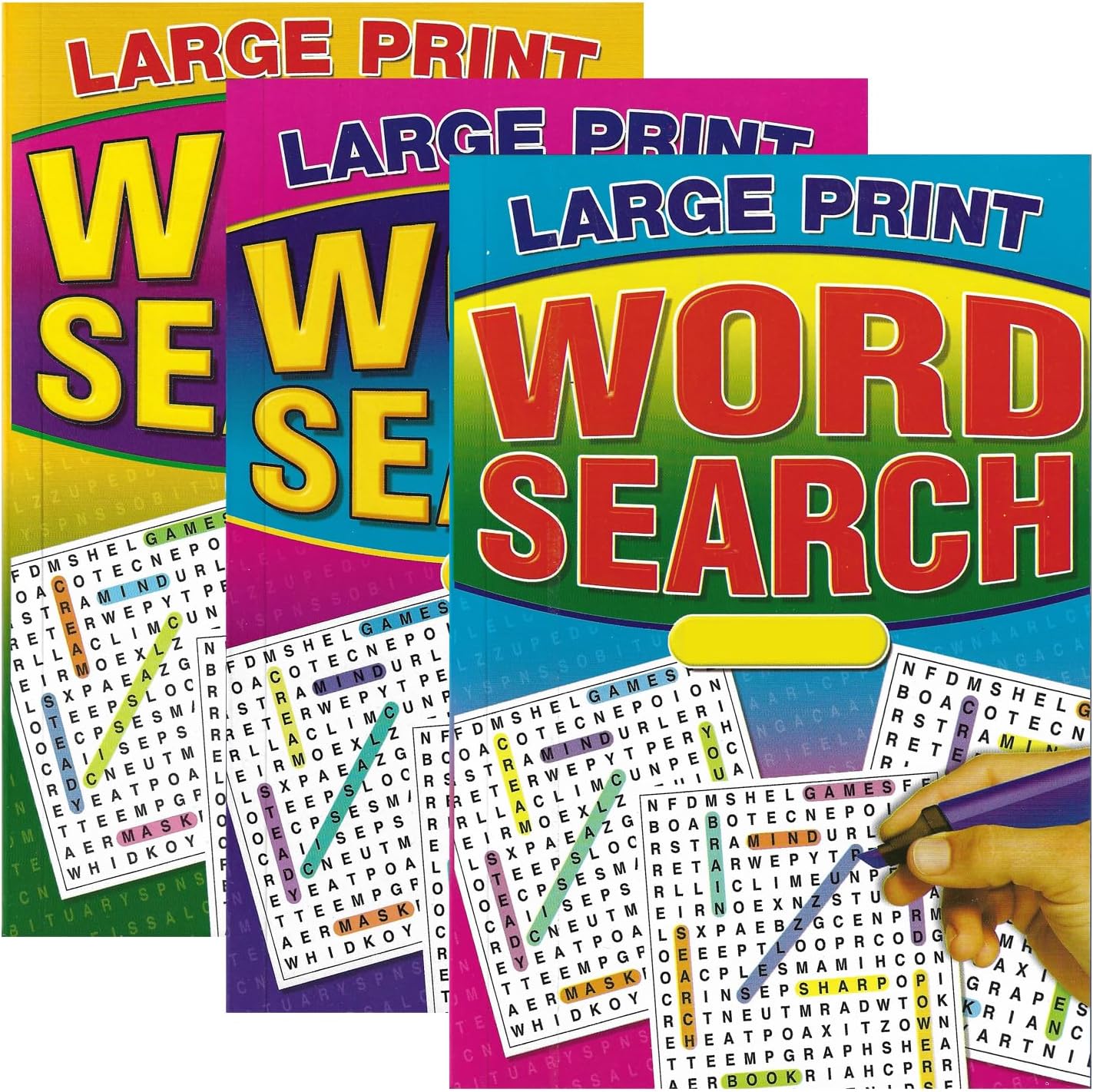 WF Graham Set of 4 Large Print A5 Size 74 Page Word Search Puzzle Books ...