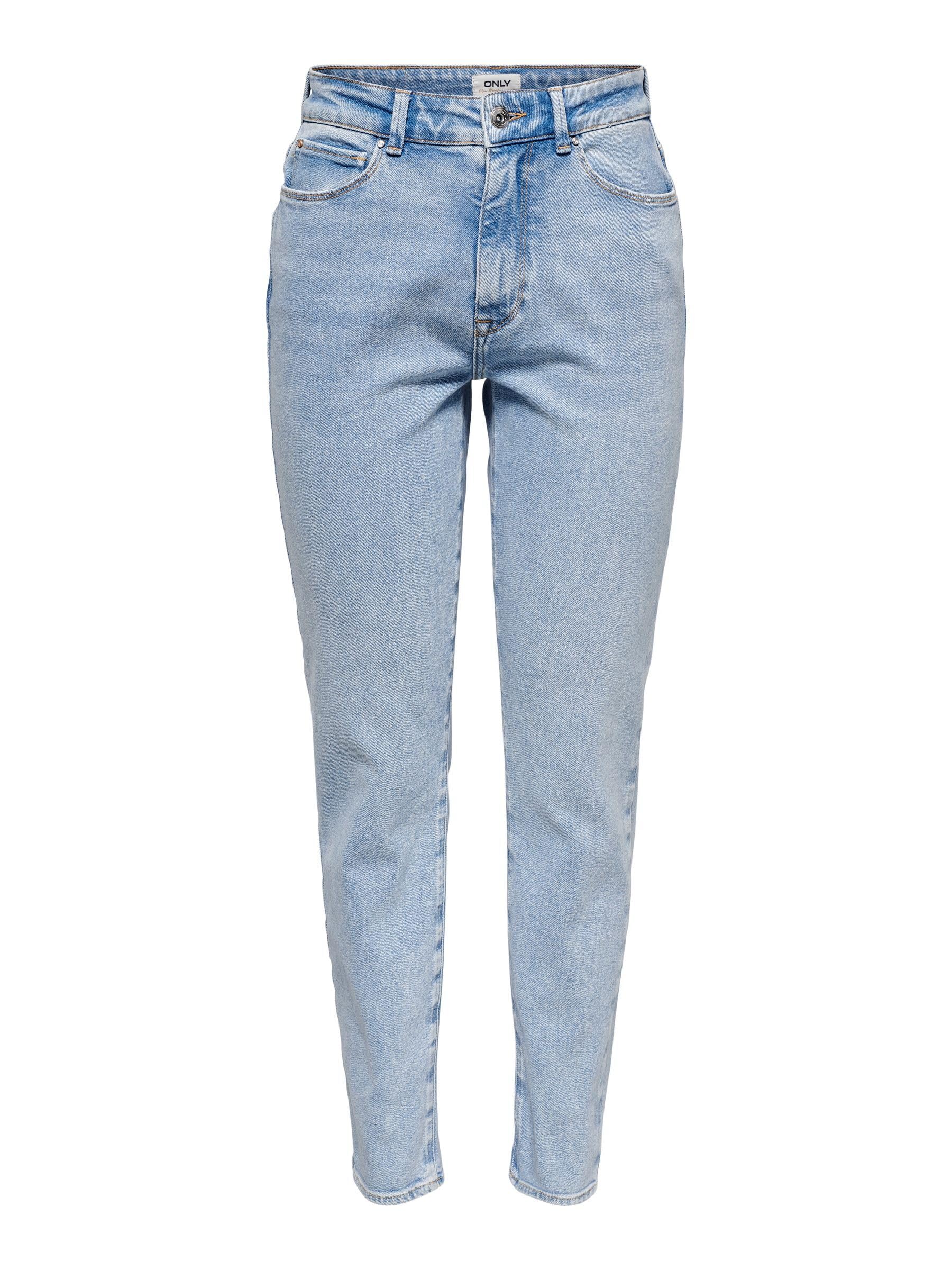ONLY Ankle-Jeans – High-Waist, gerader Schnitt, Light Blue Denim, Gr. 30, Länge 32