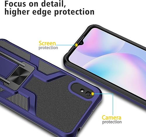 Miniatura 4 de Funda compatible con Xiaomi Redmi 9A Redme 9i y protector de pantalla de vidrio templado, soporte de soporte, accesorios magnéticos para celular,