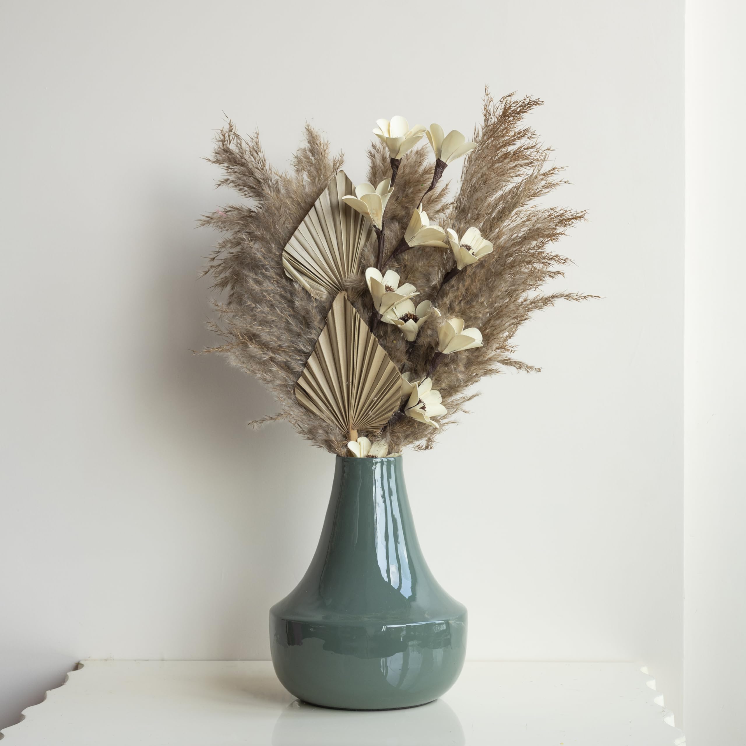 Flowers and Fillers Golden Sunset Bunch Dried Flowers for Vase| Natural Dried Flower | Eco-Friendly Dry Flowers Bouquet for Living Room, Home, Office, Table Corner Decor & Craft Items (Without Vase)