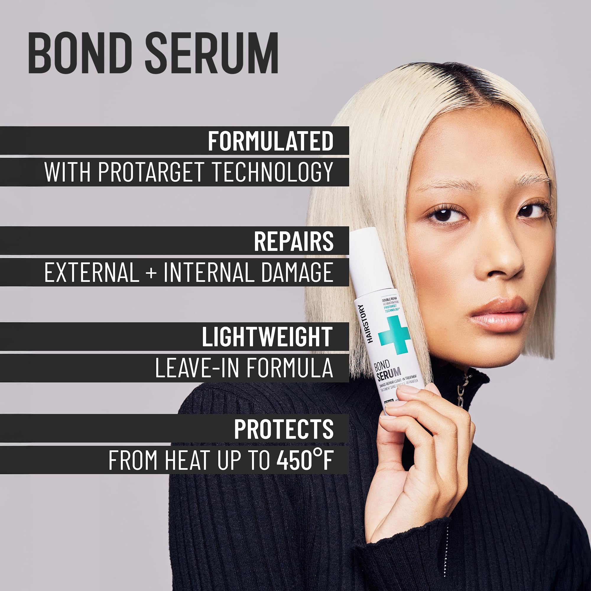 Hairstory Bond Serum, Damage Repair Leave In Treatment, Minimize Breakage & Hair Loss, Nourish & Moisturize Strands, Protects from Heat - Image 2