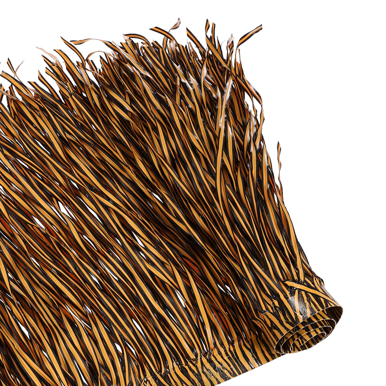 Photo 1 of HARFINGTON Tiki Straw Roof 40" x 24" Mexican Artificial Palm Straw Rolls Hut Grass Skirting Roof for Garden Patio Tiki Bars Fence Party Decoration, Twisted Vine Black Streak