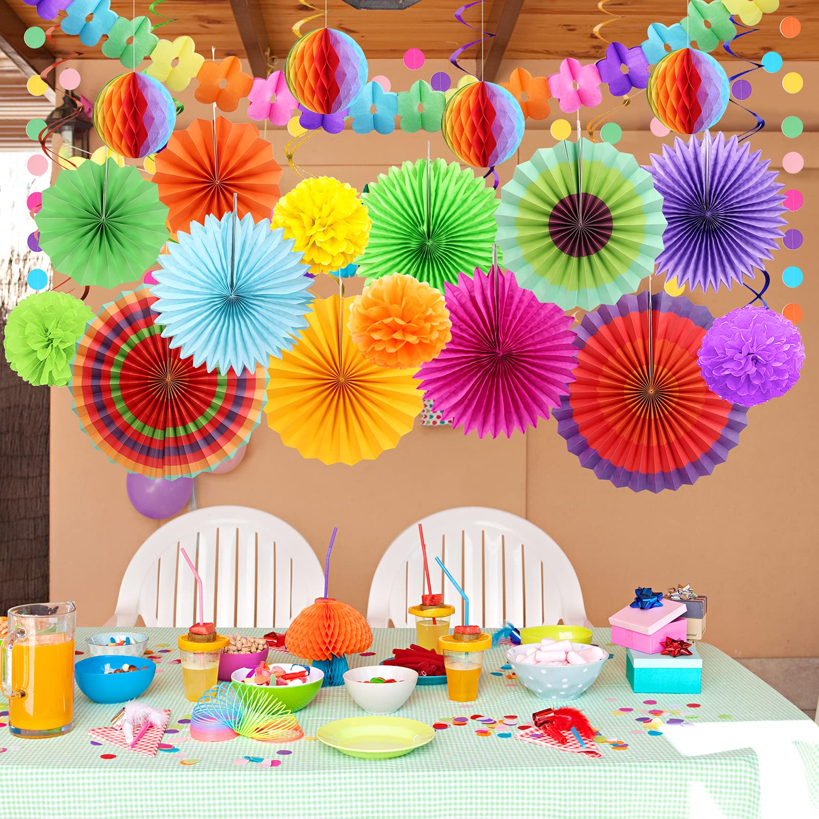 Centrotavola A Nido D'Ape Rosa E Nero Per Halloween E Baby Shower, 12 Pezzi, Decorazioni Da Tavolo A Tema, Facili Da Montare, 15,2x17,8 Cm