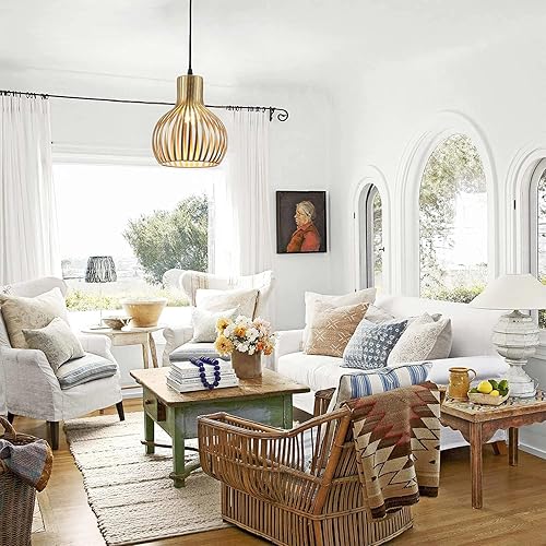 Miniatura 4 de Lámpara colgante con enchufe, lámpara colgante industrial de metal dorado vintage con cable de 14.3 pies e interruptor de encendidoapagado para