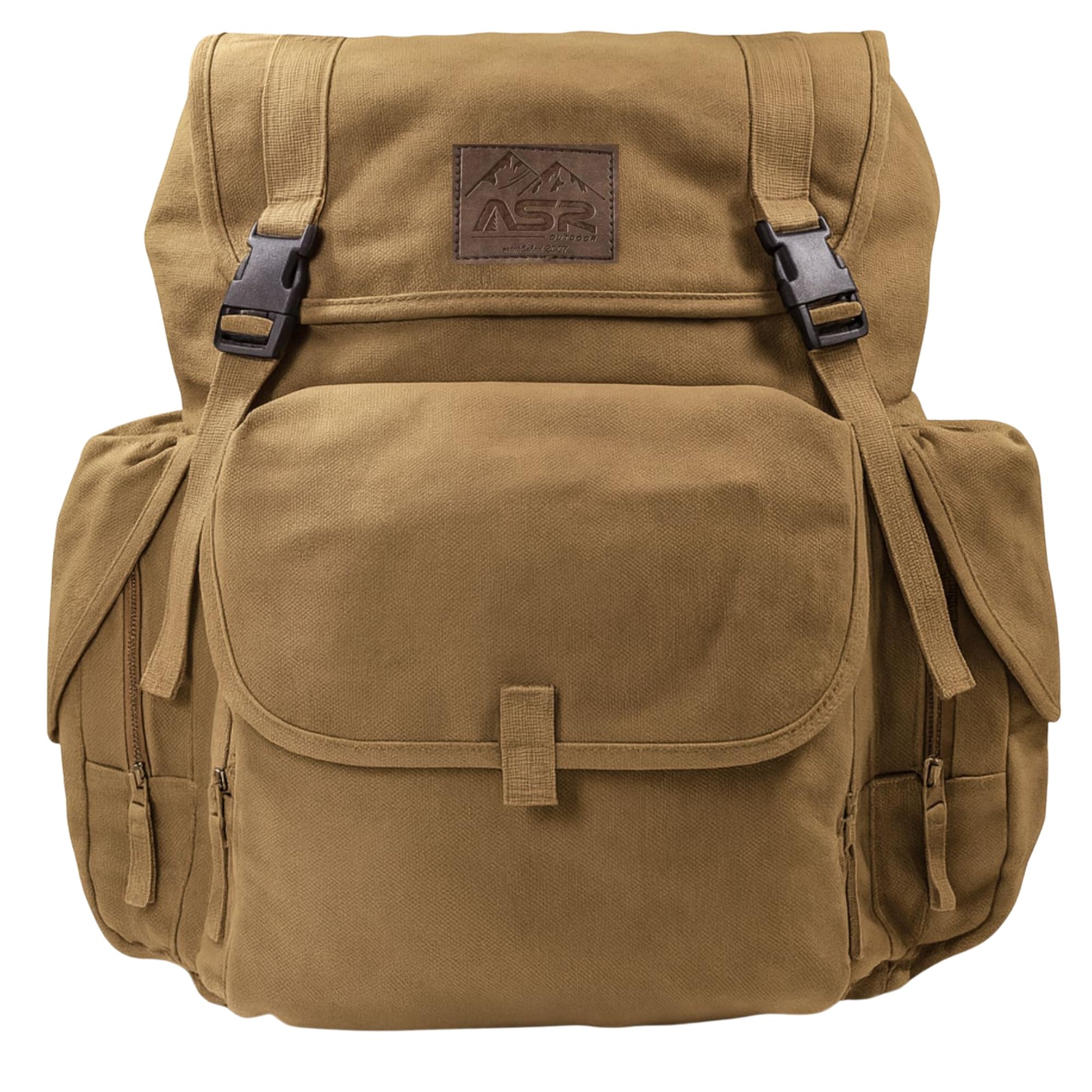 ASR Outdoor 30L Heavy Stitch Gold Panning Backpack Camping Canvas Rucksack, Khaki