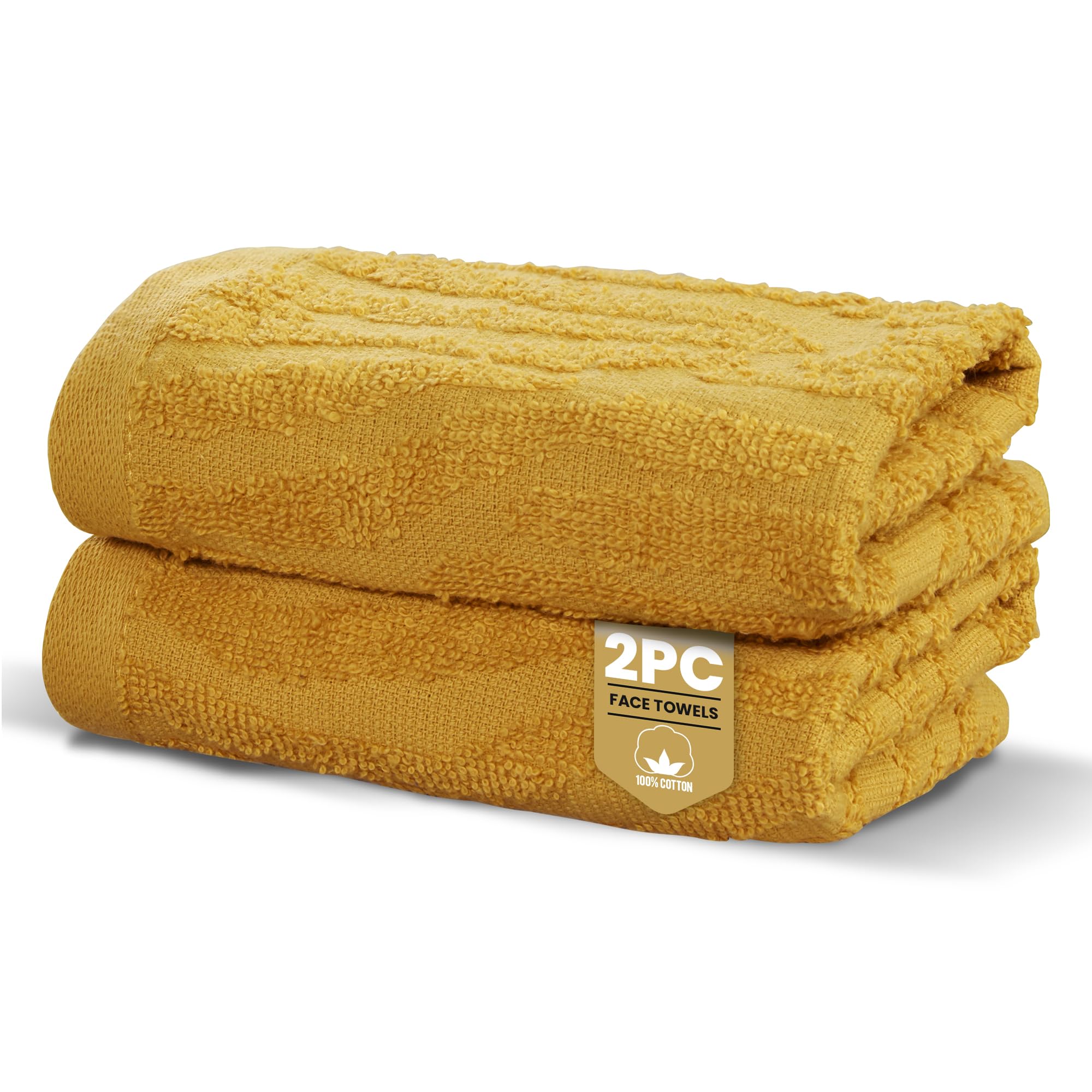 B&Q -  Safari Pure Cotton Face Towel Mustard Yellow