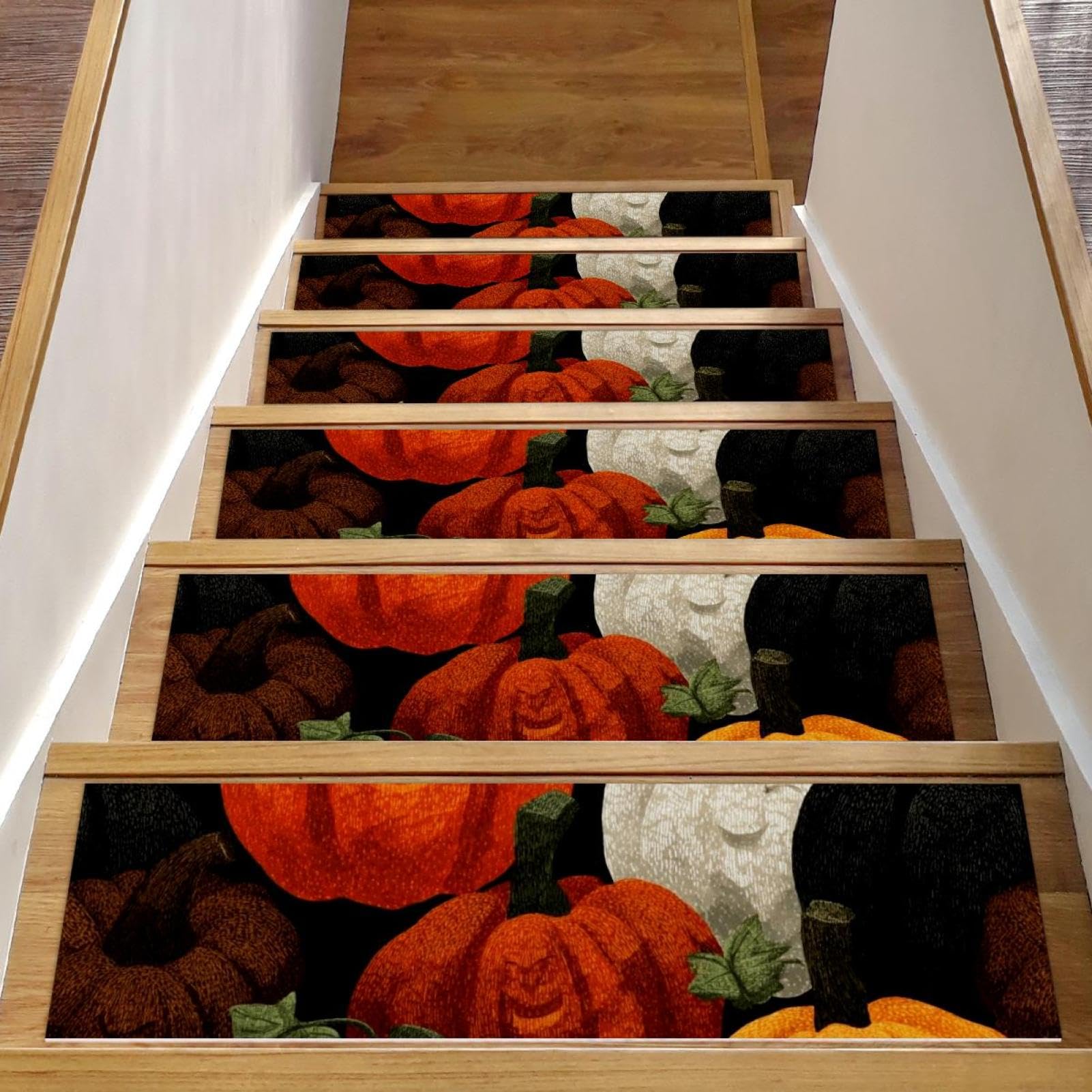 Tapis d'escalier antidérapants lavables marches en bois 20,3x76,2 cm Halloween lot 15