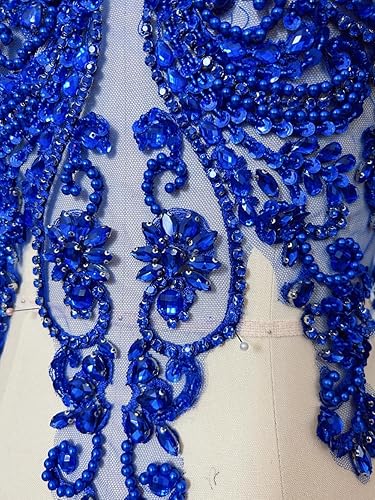 Miniatura 28 de Apliques de encaje hechos a mano con diamantes de imitación para coser en cuentas de vidrio, accesorios para ropa de vestir (blanco)